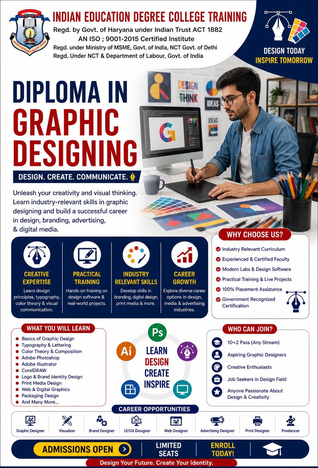 1 Year - Diploma in Graphic Designing