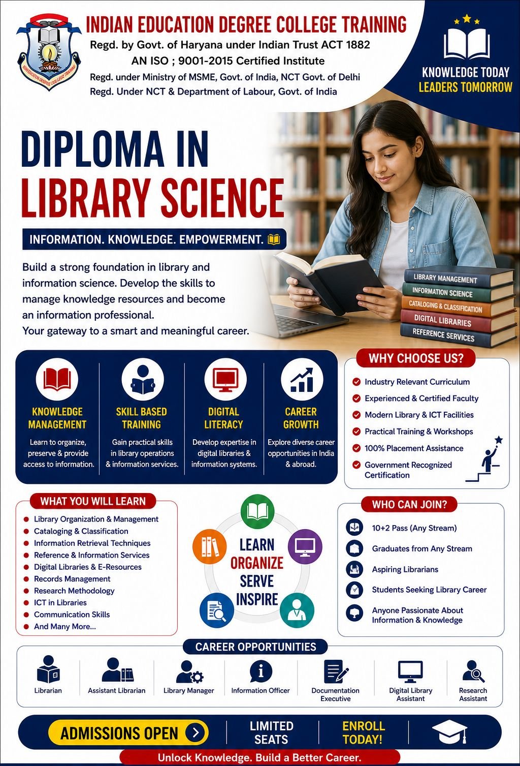 1 Year - Diploma in Library Science