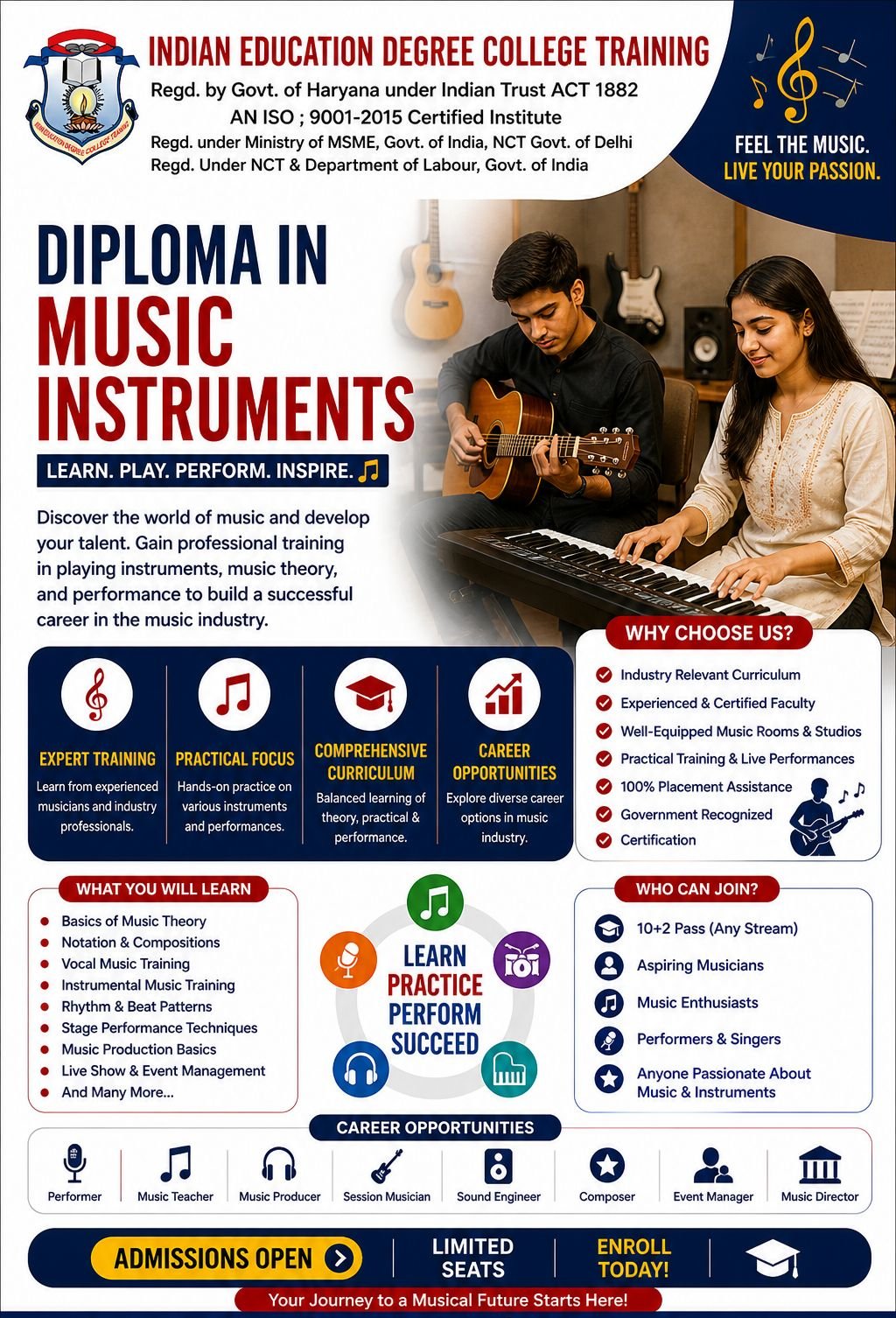 1 Year - Diploma in Music Instruments